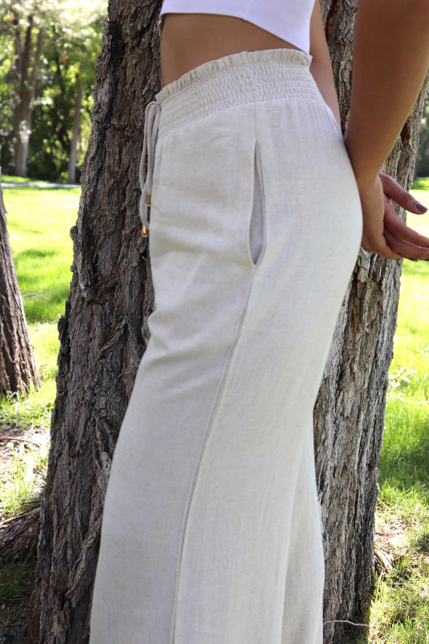 Bloom Wide Leg Pants in Natural